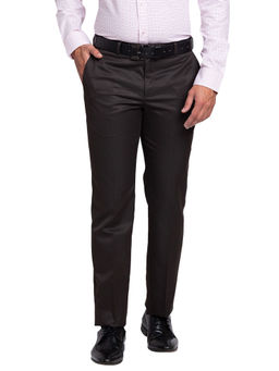Park Avenue - Regular Fit Solid Brown Trouser