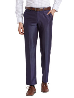Park Avenue - Regular Fit Textured Blue Trouser