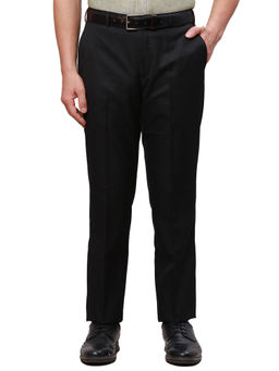 Park Avenue - Regular Fit Solid Black Trouser