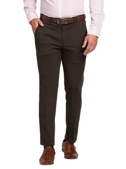 Park Avenue - Super Slim Fit Solid Green Trouser