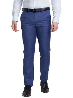 Raymond - Comfortable Fit Solid Blue Trouser