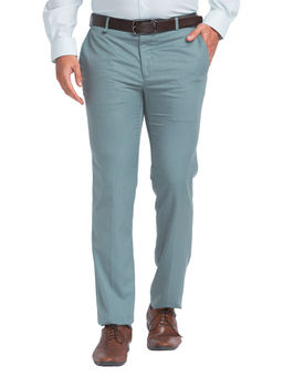 Raymond - Slim Fit Solid Medium Green Trouser