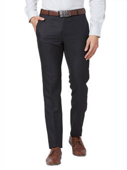 Raymond - Slim Fit Solid Black Trouser