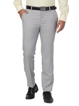 Raymond - Slim Fit Solid Grey Trouser