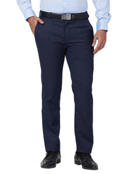 Raymond - Slim Fit Self Design Blue Trouser