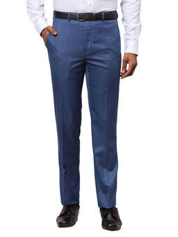 Raymond - Comfortable Fit Solid Blue Trouser