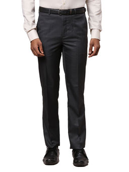 Raymond - Comfortable Fit Checkered Grey Trouser