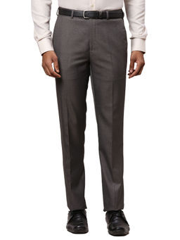 Raymond - Comfortable Fit Solid Grey Trouser