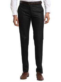 Raymond - Comfortable Fit Solid Black Trouser