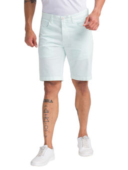 Parx - Regular Fit Solid Light Green Shorts
