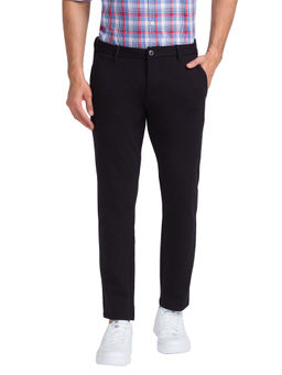 Parx - Super Slim Fit Solid Black Trouser