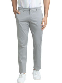 Parx - Tapered Fit Printed Medium Grey Trouser