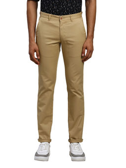 Parx - Tapered Fit Solid Medium Khaki Trouser