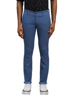 Parx - Super Slim Fit Textured Blue Trouser
