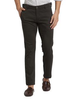 Parx - Tapered Fit Solid Green Trouser