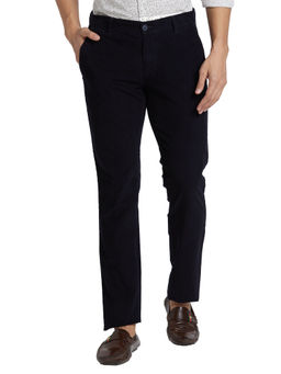 Parx - Tapered Fit Solid Blue Trouser