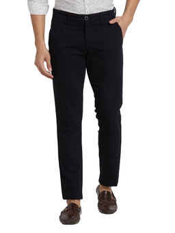 Parx - Tapered Fit Solid Black Trouser