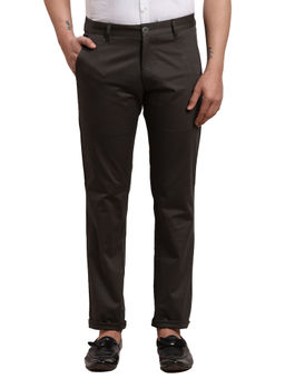 Parx - Tapered Fit Solid Green Trouser