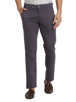 Parx - Tapered Fit Solid Grey Trouser