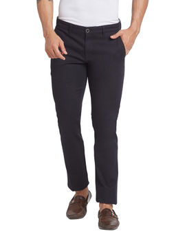 Parx - Tapered Fit Solid Black Trouser