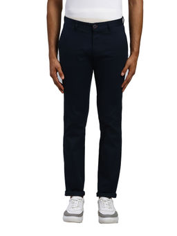 Parx - Tapered Fit Solid Blue Trouser
