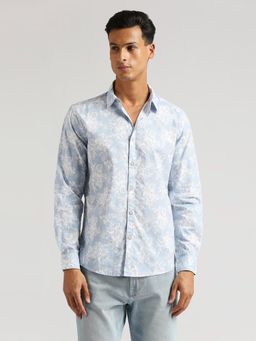 Pepe Jeans - Blue Arthur Floral Printed Slub Shirt