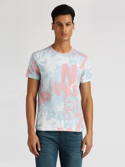 Pepe Jeans - Pink Gaston All Over Typographic Printed T-Shirt