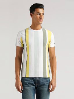 Pepe Jeans - White Shawn Trendy Vertical Stripes T-Shirt