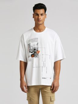 Pepe Jeans - White Walker Photographic Printed Oversized T-Shirt