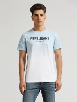 Pepe Jeans - Blue Wilkie Ombre Printed Brand Carrier T-Shirt