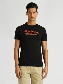 Pepe Jeans - Black Flyer Brand Carrier T-Shirt