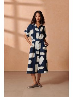 ROHO - Women's Navy Blue Stella Dress with Belt