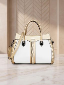 ESBEDA - Gold White Color Woven Elegance Handbag for Women (M)