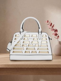ESBEDA - White Color Matrix Dual-Tone Luxury Handbag for Women (M)