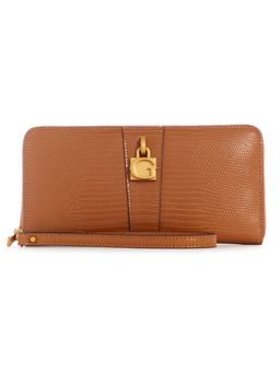 Guess - Women Textured Brown Tiberia Zip Around Wallet