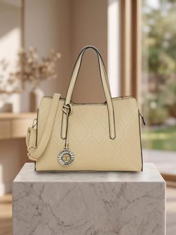 ESBEDA - Beige Color Braided Grace Handbag for Women (M)