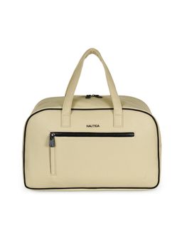 Nautica - Unisex 28L Pu Vegan Leather Overnight Travel Duffle Bag - Cream