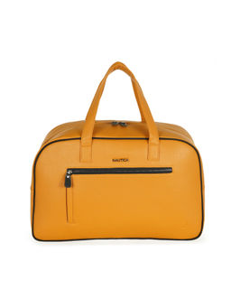 Nautica - Unisex 28L Pu Vegan Leather Overnight Travel Duffle Bag - Mustard
