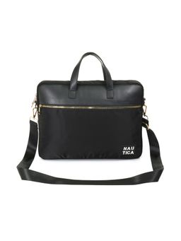 Nautica - Unisex Polyester 14 Inch Laptop Bag Briefcase For Business Travel - Black