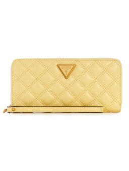 Guess - Women Quilted Yellow Giully Zip Around Wallet