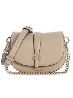 Guess - Women Solid Taupe Carrie Mini Crossbody Bag