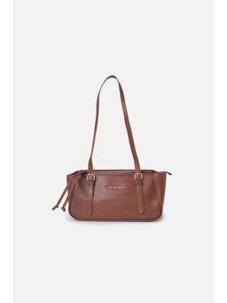 Van Heusen - Women Brown Solid Casual Handbag