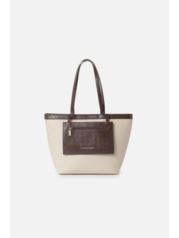 Van Heusen - Women Cream Solid Casual Tote Bag