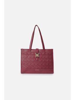Van Heusen - Women Maroon Solid Casual Tote Bag