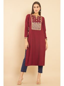 Soch - Women Maroon Kurta