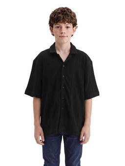 RARE ONES - Boys Black Textured Cotton Shirt