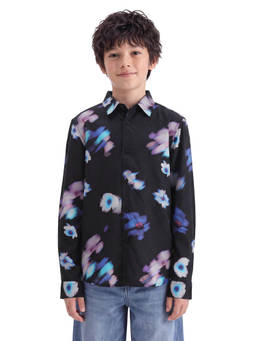 RARE ONES - Boys Black Floral Viscose Shirt