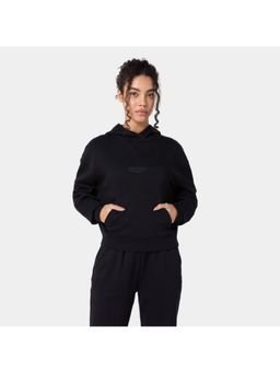 Squatwolf - Black Oversized Crop Hoodie