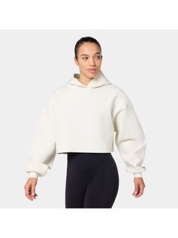 Squatwolf - White Oversized Crop Hoodie