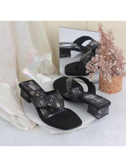 Mochi - Black Casual Sandal Heels